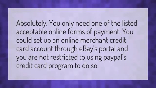 Can you sell on eBay without a PayPal account? смотреть онлайн