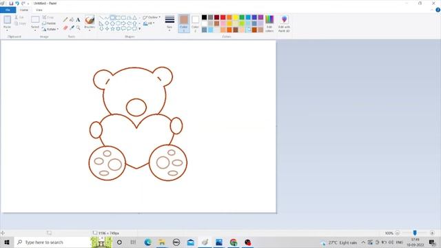How to draw a TEDDY BEAR by using MS PAINT on a desktop. смотреть онлайн