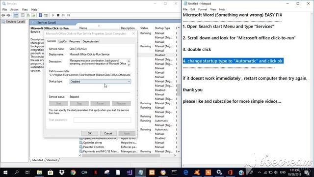 Microsoft Office error Something went wrong Easy Fix смотреть онлайн