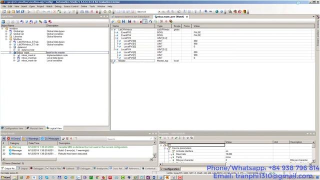 B&R Automation Studio 4: How to use X20CS1030 as Modbus RTU Master to read and write Data to Slave смотреть онлайн