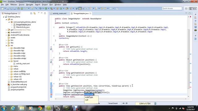 25-GridView demo in Android using Eclipse смотреть онлайн