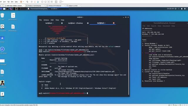 EH - Practical 2 - Penetrate into Windows 7 through Adobe Reader Exploit смотреть онлайн