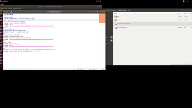 Автоматизация запуска локального сервера Flask и virtualenv с помощью bash скрипта смотреть онлайн