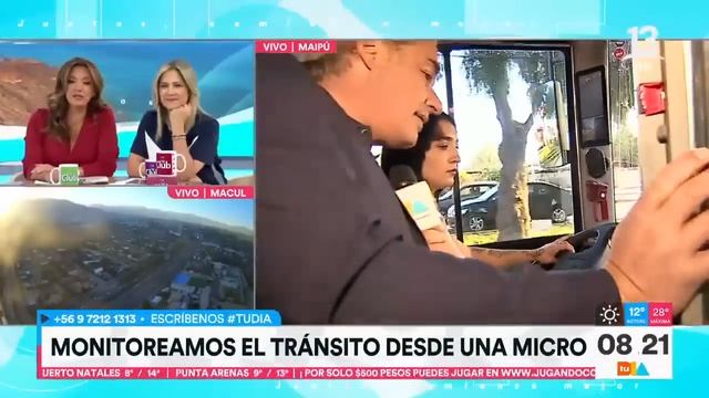 Repe monitoreó las calles arriba de una micro | Tu Día | Canal 13 смотреть онлайн