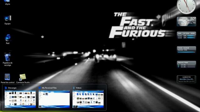 demostracion de mi escritorio con Dreamscene activado corriendo Windows 7 смотреть онлайн