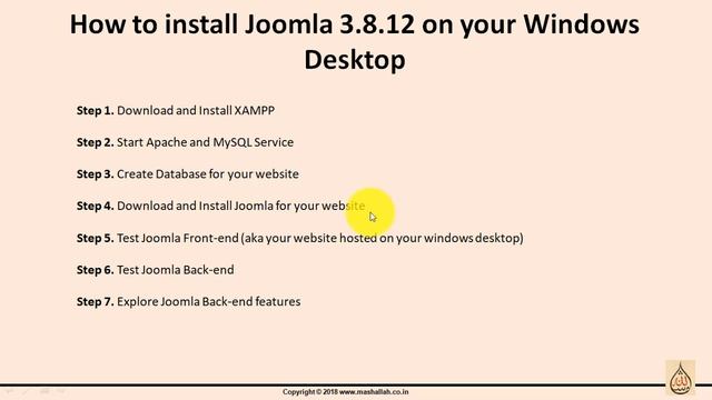 How to create a website on Joomla 3.8.12 on Windows 10 Desktop - Part 1/8 смотреть онлайн