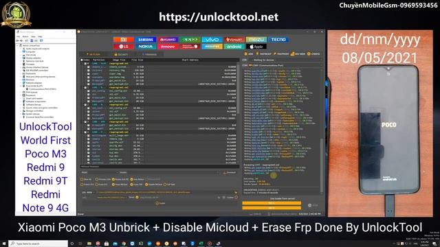 🔥World First Xiaomi Poco M3 Unbrick Erase MiCloud Erase Frp Disable Micloud One Click Done🔥 смотреть онлайн