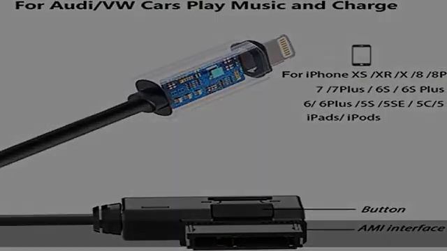 Car Audio Charging Adapter Cord Compatible with Apple iPhone 12 11 Xs Max XR X 8 7 6 for Audi A3/A4 смотреть онлайн