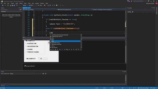7-C# Radio Button Kullanımı, Microsoft Visual Studio 2017 C# Form Dersleri смотреть онлайн