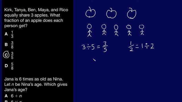 Common Core MATH QUESTIONS OF THE DAY -5th grade fractions and basic algebra смотреть онлайн