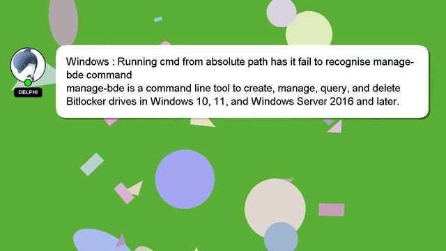 Windows : Running cmd from absolute path has it fail to recognise manage-bde command смотреть онлайн
