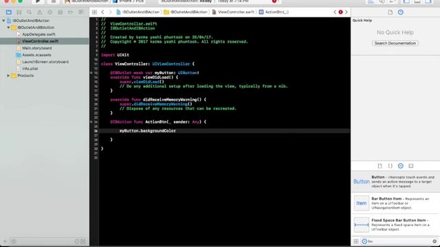 how to build iOS app - Epi 2 - IBOutlet and IBAction смотреть онлайн