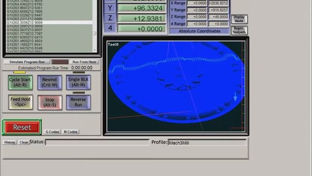 MACH3 CNC SOFTWARE VID 001 /3D CIRCLE FLOWER DESIGN смотреть онлайн
