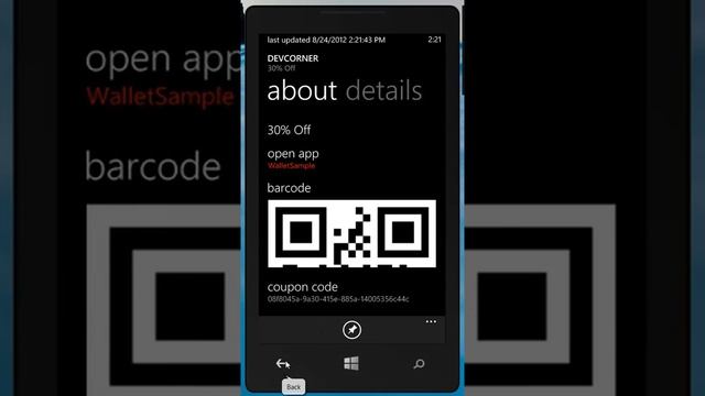 Windows Phone 8 Wallet Sample смотреть онлайн