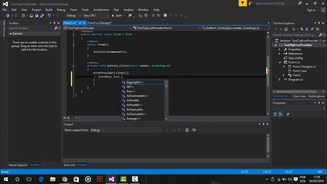 ToolTip Errorprovider em C# смотреть онлайн