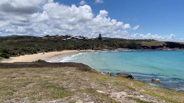 【4K】 Australia Walk - Serenity Bay Shelly Beach with Ocean Waves Sounds смотреть онлайн