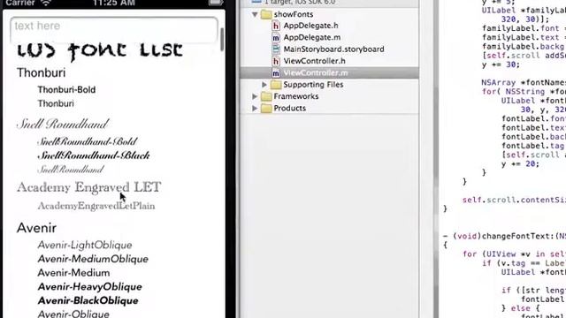 ios sample - font list viewer смотреть онлайн