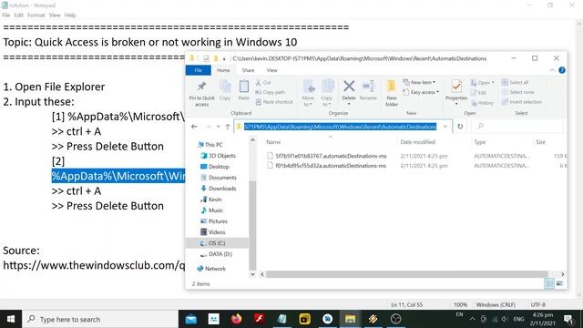 Solution - Quick Access is broken or not working in Windows 10 смотреть онлайн