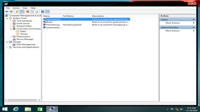 How to create an User/Administrator Acct in Windows Pc. Administrator Acct creation through manage смотреть онлайн