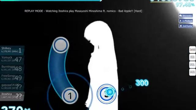 osu! Hardplays by Itoshira - Masayoshi Minoshima ft. nomico - Bad Apple!! смотреть онлайн