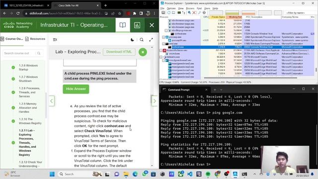 1.2.11 Lab - Exploring Processes, Threads, Handles, and Windows Registry смотреть онлайн