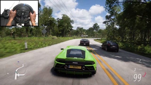 Lamborghini Huracan Evo & Dodge Demon CONVOY | Forza Horizon 5 | Steering Wheel Gameplay смотреть онлайн