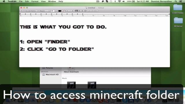 Minecraft: How To Access The "minecraft" Folder In Mac OS X смотреть онлайн