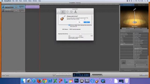 Listen garage band recording through the Mac смотреть онлайн