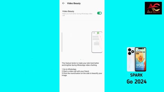 whatsapp beauty camera video call in TECNO SPARK Go 2024 смотреть онлайн