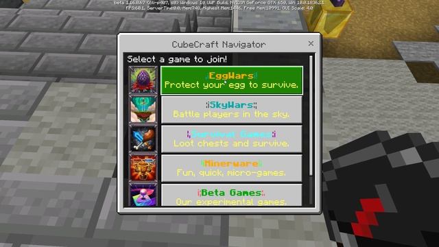 Играю в разные режимы на сервере Cubecraft (Windows 10) смотреть онлайн