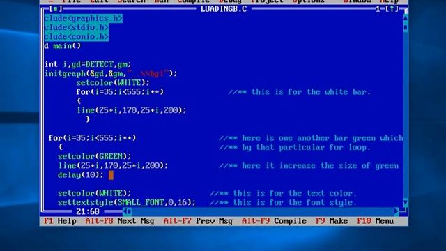 Computer graphics program for loading bar in turbo c++ смотреть онлайн