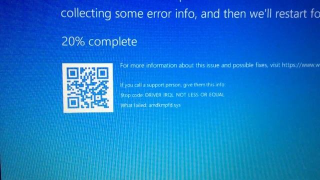 Stop code DRIVER IRQL NOT LESS OR EQUAL what failed amdkmpfd sys IMG 6792 смотреть онлайн