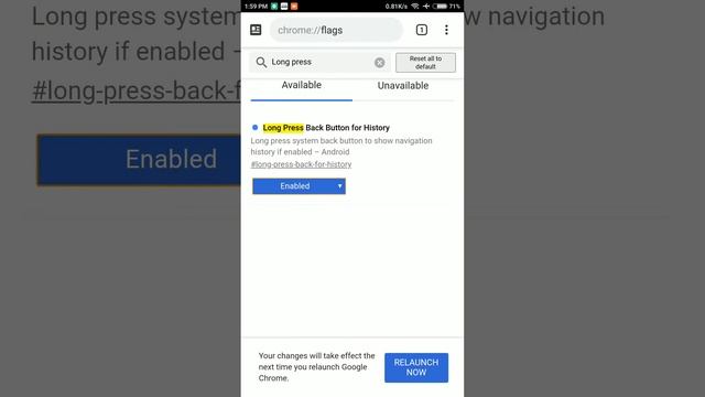 Google Chrome long press back button gesture to show web history смотреть онлайн