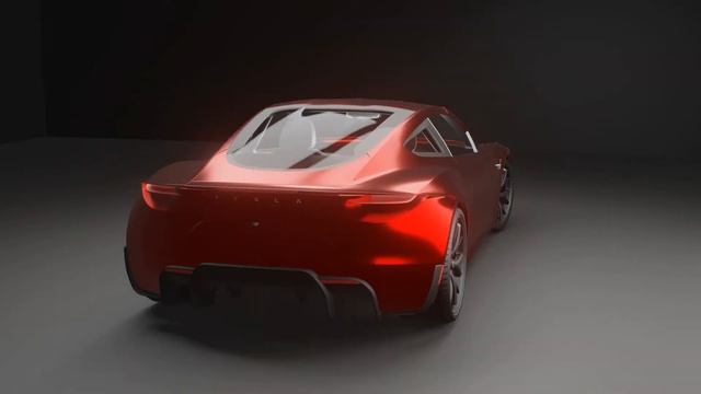 Tesla Roadster 2020 3D Model смотреть онлайн