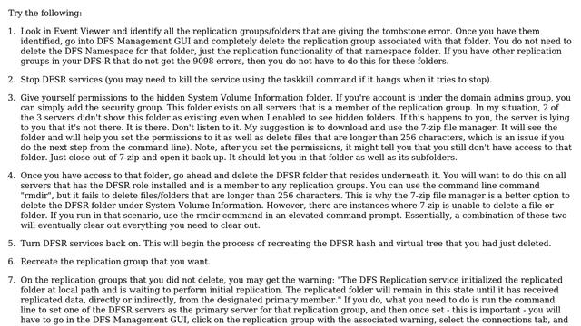 DFS Replication Error 9098 (tombstoned content) (2 Solutions!!) смотреть онлайн