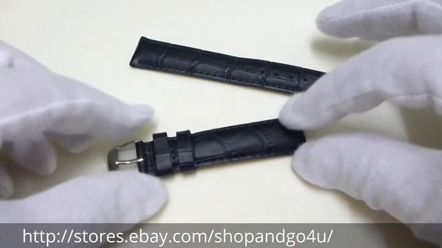 Genuine Leather Croco Assortment Watch Strap Band Black 02 смотреть онлайн