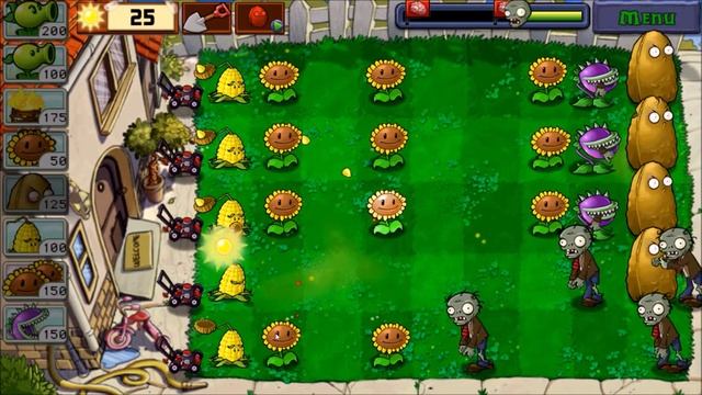 Plants vs. Zombies - Chomper,Repeater and Kernel-pult - Level 4 - Day - Adventure 2 смотреть онлайн