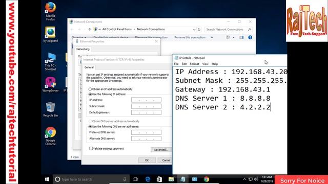 How to Change IP Address on Windows 10 | How to Change Your IP Address on Windows 10 | RajTech смотреть онлайн
