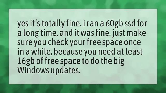 Is a 60gb SSD enough for Windows 10? смотреть онлайн