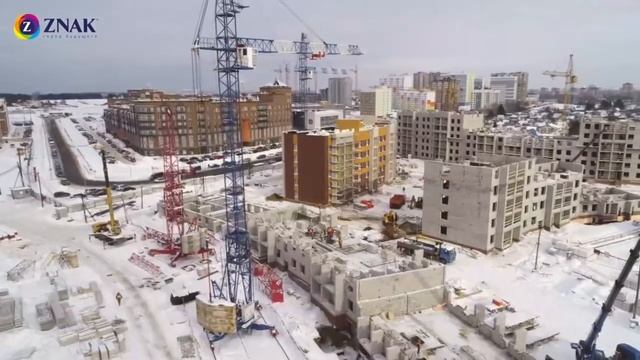Аэросъёмка — ход строительства ЖК «ZNAK» смотреть онлайн