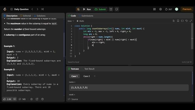 LEETCODE DAILY QUESTION 2444 | Count Subarrays With Fixed Bounds | Is Kabir Coding #leetcode #codin смотреть онлайн