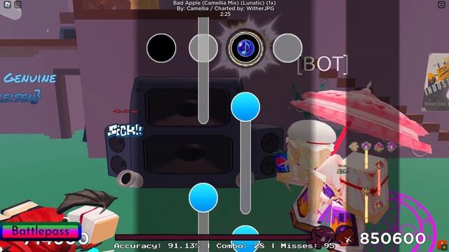(April Fool Update) FNB: Camellia Bad Apple Mix (Lunatic) смотреть онлайн