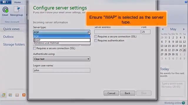 Configuring an IMAP email account in Windows Live Mail смотреть онлайн