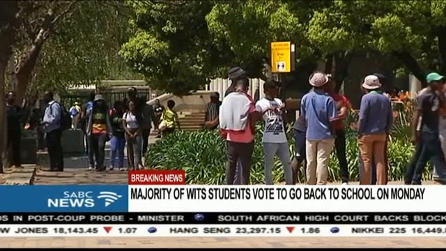 BREAKING NEWS: Wits students voted to go back to school on Monday смотреть онлайн