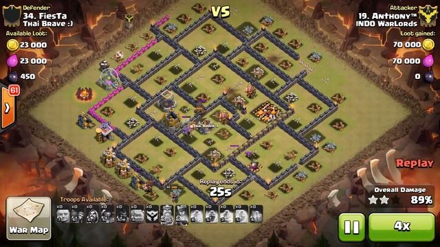 Clash of Clans 3 STARS attack at TH10 - Indo WarLords vs Thai Brave :) Part 1 смотреть онлайн