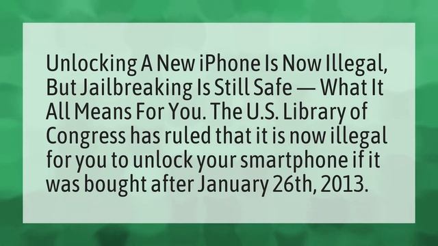 Is it illegal to unlock an iPhone? смотреть онлайн
