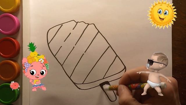 Kids Will Draws bitten ice cream Tishlangan muzqaymoq chizish Рисунок Мороженое для детей смотреть онлайн