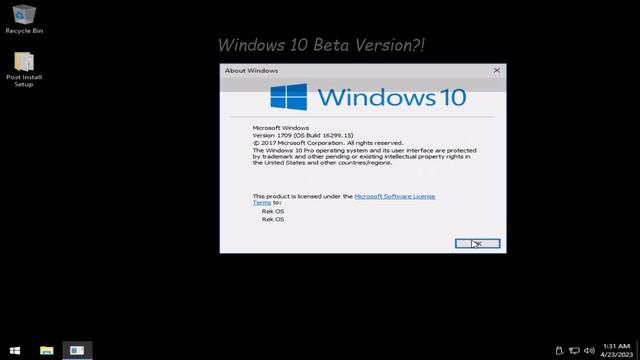 RekOS v0.3 (Windows 10 Rek Editon) смотреть онлайн