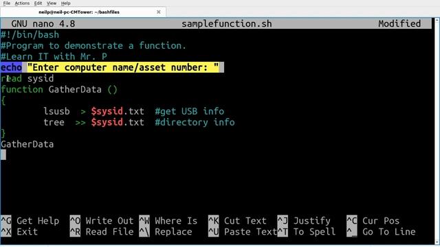 Creating a Function in Bash смотреть онлайн