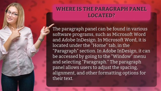 Where is the paragraph panel located? смотреть онлайн
